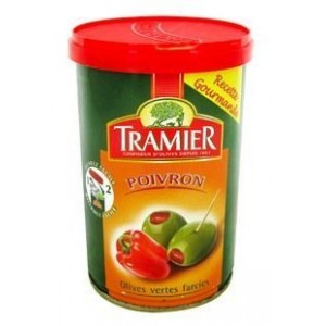 Tramier - Red Pepper Stuffed Green Olives 120g Tramier - Red Pepper Stuffed Green Olives 120g